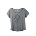 thumbnail image 1 of Thread Tank Hamsa Hand of Protection Women's Relaxed Slouchy Dolman T-Shirt Tee Heather Grey Small, 1 of 4