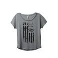 thumbnail image 1 of Thread Tank Hanging Freedom Flag Women's Relaxed Slouchy Dolman T-Shirt Tee Heather Grey Medium, 1 of 4