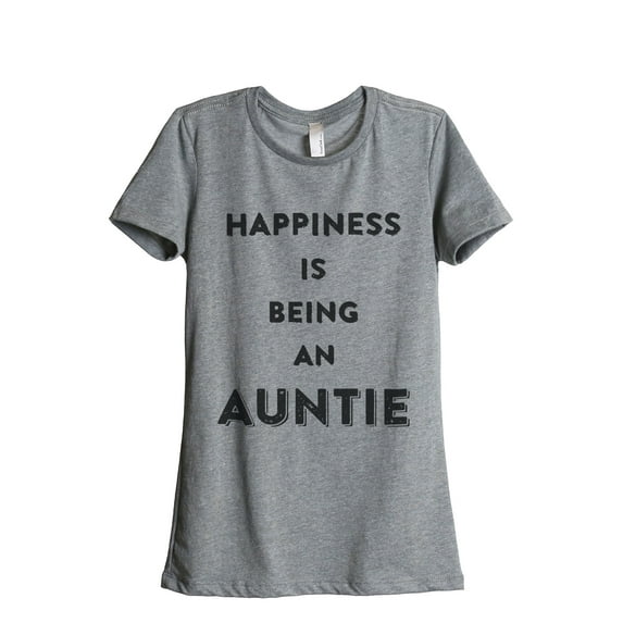 Thread Tank Happiness Auntie Women's Relaxed Crewneck T-Shirt Tee Heather Grey Small
