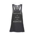 thumbnail image 1 of Thread Tank Happiness Auntie Women's Sleeveless Flowy Racerback Tank Top Charcoal Small, 1 of 5