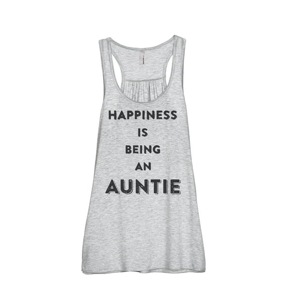 Thread Tank Happiness Auntie Women's Sleeveless Flowy Racerback Tank Top Sport Grey Medium