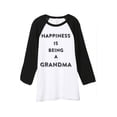 thumbnail image 1 of Thread Tank Happiness Grandma Unisex 3/4 Sleeves Baseball Raglan White Black Medium, 1 of 4