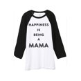 thumbnail image 1 of Thread Tank Happiness Mama Unisex 3/4 Sleeves Baseball Raglan White Black Small, 1 of 4