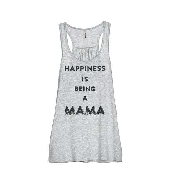 Thread Tank Happiness Mama Women's Sleeveless Flowy Racerback Tank Top Sport Grey Large