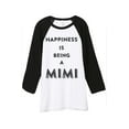 thumbnail image 1 of Thread Tank Happiness Mimi Unisex 3/4 Sleeves Baseball Raglan White Black Large, 1 of 4