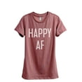 thumbnail image 1 of Thread Tank Happy AF Women's Fashion Relaxed Crewneck T-Shirt Tee Heather Rouge X-Large, 1 of 4