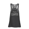 thumbnail image 1 of Thread Tank Happy Camper Women's Sleeveless Flowy Racerback Tank Top Charcoal Small, 1 of 5