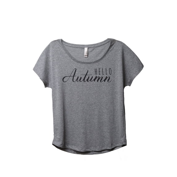Thread Tank Hello Autumn Women's Relaxed Slouchy Dolman T-Shirt Tee Heather Grey Small