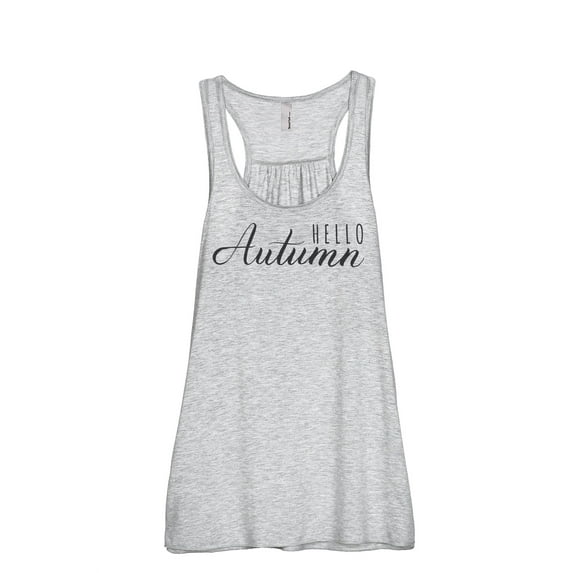 Thread Tank Hello Autumn Women's Sleeveless Flowy Racerback Tank Top Sport Grey 2X-Large