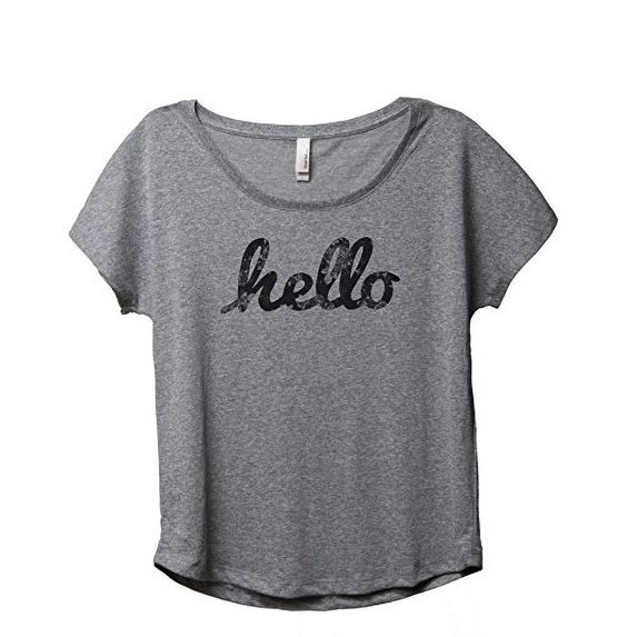 Thread Tank Hello Floral Womens Slouchy Shirt Tee Heather Grey 2XL