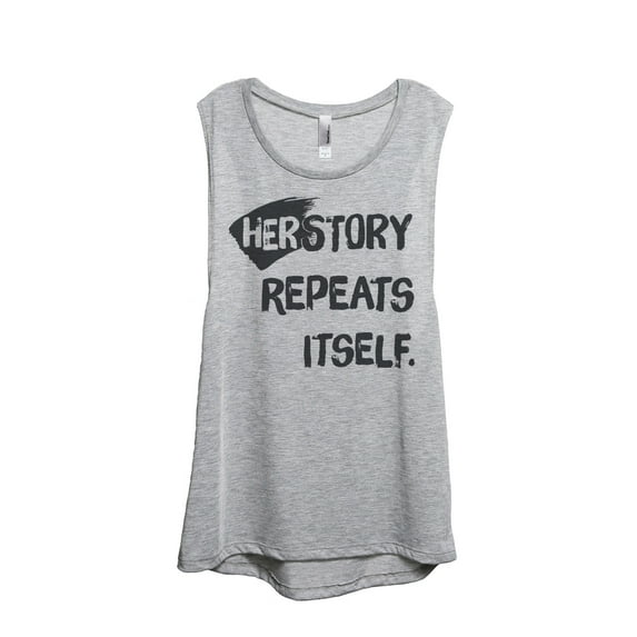 Thread Tank HerStory Repeats Itself Women's Fashion Sleeveless Muscle Tank Top Sport Grey 2X-Large