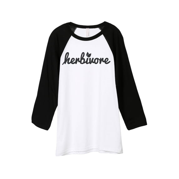 Thread Tank Herbivore Unisex 3/4 Sleeves Baseball Raglan White Black Medium