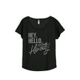 thumbnail image 1 of Thread Tank Hey Hello Howdy Women's Relaxed Slouchy Dolman T-Shirt Tee Heather Black 3X-Large, 1 of 4