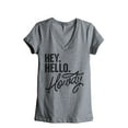thumbnail image 1 of Thread Tank Hey Hello Howdy Women's Relaxed V-Neck T-Shirt Tee Heather Grey Small, 1 of 4