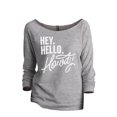 thumbnail image 1 of Thread Tank Hey Hello Howdy Women's Slouchy 3/4 Sleeves Raglan Sweatshirt Sport Grey Small, 1 of 3