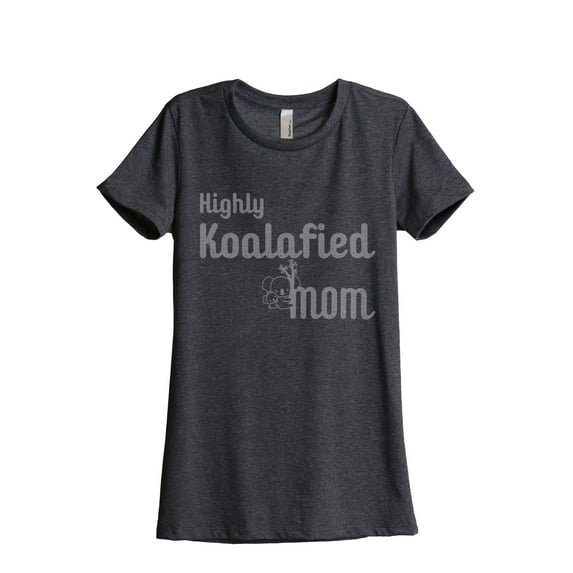 Thread Tank Highly Koalafied Mom Women's Relaxed Crewneck T-Shirt Tee Charcoal Medium