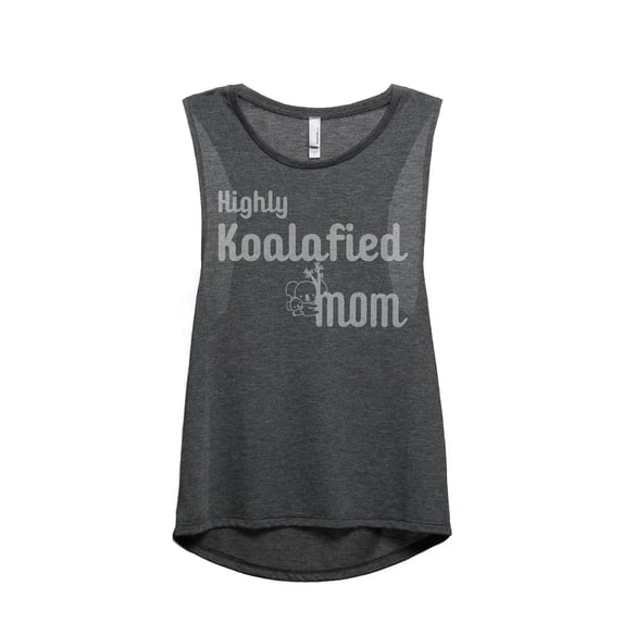 Thread Tank Highly Koalafied Mom Women's Sleeveless Muscle Tank Top Charcoal Small