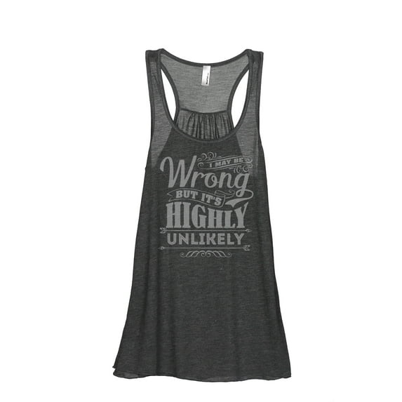 Thread Tank Highly Unlikely Women's Sleeveless Flowy Racerback Tank Top Charcoal Small