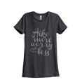 thumbnail image 1 of Thread Tank Hike More Worry Less Women's Relaxed Crewneck T-Shirt Tee Charcoal X-Large, 1 of 4
