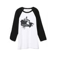 thumbnail image 1 of Thread Tank Home Roots Country Canada Unisex 3/4 Sleeves Baseball Raglan White Black Small, 1 of 4