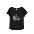 thumbnail image 1 of Thread Tank Home Roots Country Canada Women's Relaxed Slouchy Dolman T-Shirt Tee Heather Black Medium, 1 of 4