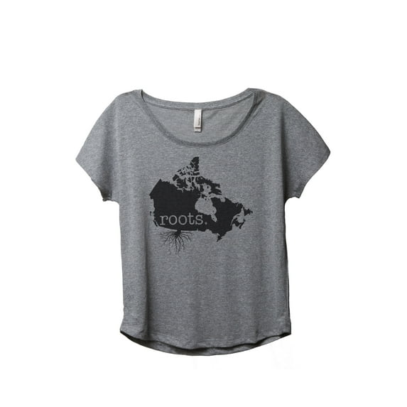 Thread Tank Home Roots Country Canada Women's Relaxed Slouchy Dolman T-Shirt Tee Heather Grey 3X-Large