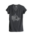 thumbnail image 1 of Thread Tank Home Roots Country Canada Women's Relaxed V-Neck T-Shirt Tee Charcoal Small, 1 of 4