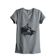 thumbnail image 1 of Thread Tank Home Roots Country Canada Women's Relaxed V-Neck T-Shirt Tee Heather Grey Large, 1 of 4