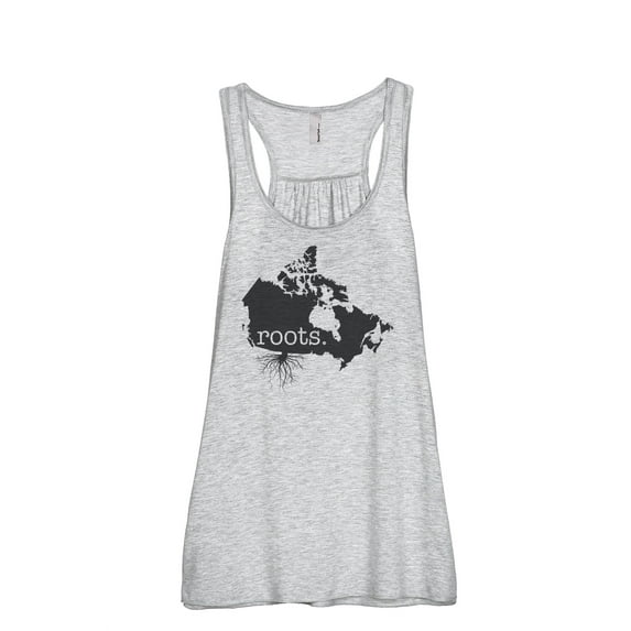 Thread Tank Home Roots Country Canada Women's Sleeveless Flowy Racerback Tank Top Sport Grey 2X-Large