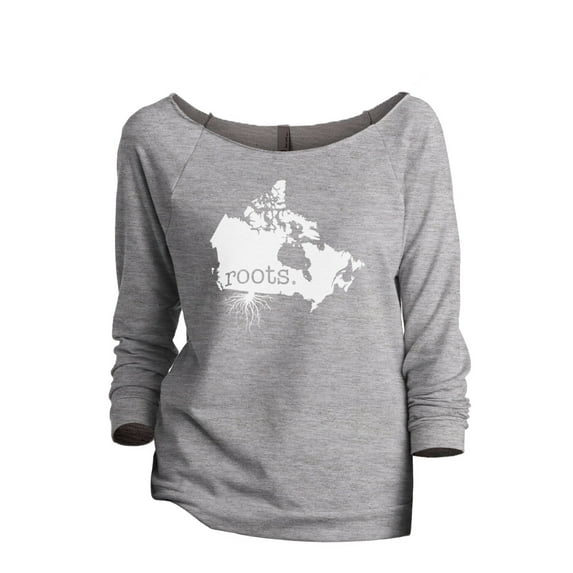 Thread Tank Home Roots Country Canada Women's Slouchy 3/4 Sleeves Raglan Sweatshirt Sport Grey Small