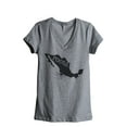 thumbnail image 1 of Thread Tank Home Roots Country Mexico Women's Relaxed V-Neck T-Shirt Tee Heather Grey Small, 1 of 4
