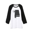 thumbnail image 1 of Thread Tank Home Roots State Alabama AL Unisex 3/4 Sleeves Baseball Raglan White Black Small, 1 of 4