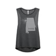 thumbnail image 1 of Thread Tank Home Roots State Alabama AL Women's Sleeveless Muscle Tank Top Charcoal 2X-Large, 1 of 4