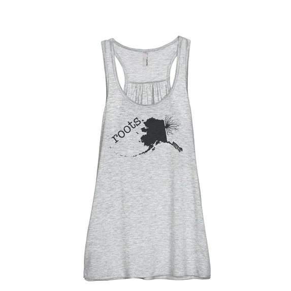 Thread Tank Home Roots State Alaska AK Women's Sleeveless Flowy Racerback Tank Top Sport Grey Large