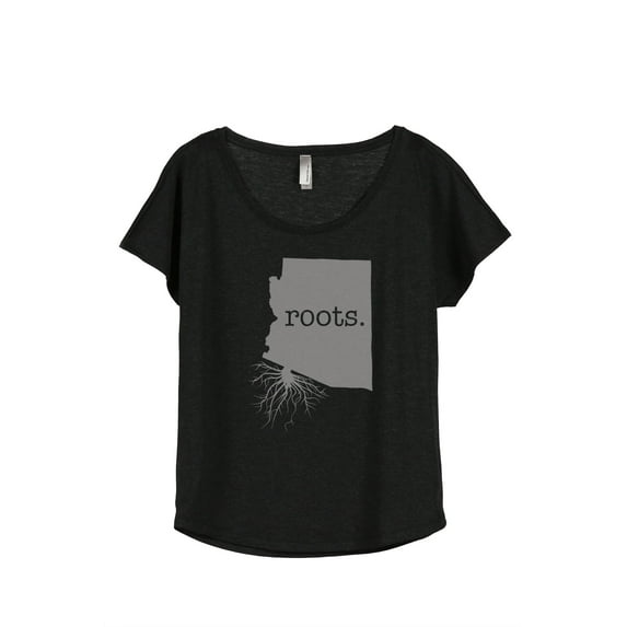 Thread Tank Home Roots State Arizona AZ Women's Relaxed Slouchy Dolman T-Shirt Tee Heather Black 2X-Large