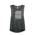 thumbnail image 1 of Thread Tank Home Roots State Arizona AZ Women's Sleeveless Muscle Tank Top Charcoal X-Large, 1 of 3