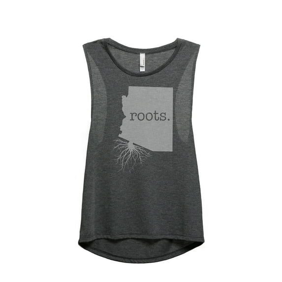 Thread Tank Home Roots State Arizona AZ Women's Sleeveless Muscle Tank Top Charcoal X-Large