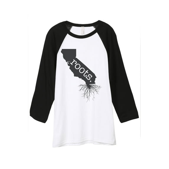 Thread Tank Home Roots State Arkansas AR Unisex 3/4 Sleeves Baseball Raglan White Black Small