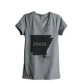 thumbnail image 1 of Thread Tank Home Roots State Arkansas AR Women's Relaxed V-Neck T-Shirt Tee Heather Grey X-Large, 1 of 4