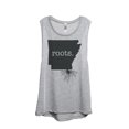 thumbnail image 1 of Thread Tank Home Roots State Arkansas AR Women's Sleeveless Muscle Tank Top Sport Grey Small, 1 of 4
