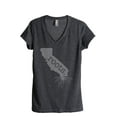 thumbnail image 1 of Thread Tank Home Roots State California CA Women's Relaxed V-Neck T-Shirt Tee Charcoal Medium, 1 of 4