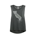thumbnail image 1 of Thread Tank Home Roots State California CA Women's Sleeveless Muscle Tank Top Charcoal Large, 1 of 4