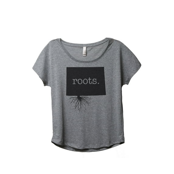 Thread Tank Home Roots State Colorado CO Women's Relaxed Slouchy Dolman T-Shirt Tee Heather Grey Large