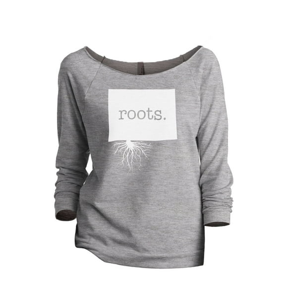 Thread Tank Home Roots State Colorado CO Women's Slouchy 3/4 Sleeves Raglan Sweatshirt Sport Grey X-Large