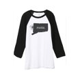 thumbnail image 1 of Thread Tank Home Roots State Connecticut CT Unisex 3/4 Sleeves Baseball Raglan White Black Small, 1 of 4