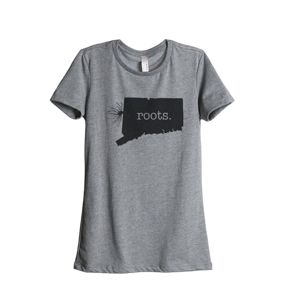 Thread Tank Home Roots State Connecticut CT Women's Relaxed Crewneck T-Shirt Tee Heather Grey Small