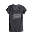 thumbnail image 1 of Thread Tank Home Roots State Connecticut CT Women's Relaxed V-Neck T-Shirt Tee Charcoal Medium, 1 of 4
