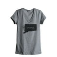 thumbnail image 1 of Thread Tank Home Roots State Connecticut CT Women's Relaxed V-Neck T-Shirt Tee Heather Grey Medium, 1 of 4