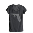 thumbnail image 1 of Thread Tank Home Roots State Florida FL Women's Relaxed V-Neck T-Shirt Tee Charcoal X-Large, 1 of 4