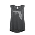 thumbnail image 1 of Thread Tank Home Roots State Florida FL Women's Sleeveless Muscle Tank Top Charcoal Medium, 1 of 4